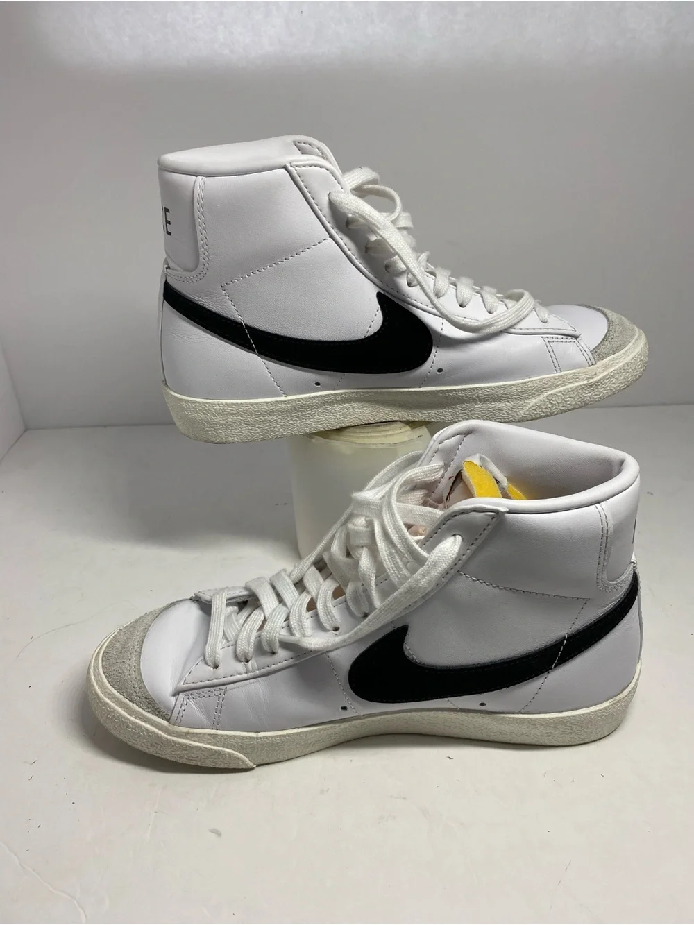 Nike White & Orange Men’s High-Top Sneakers